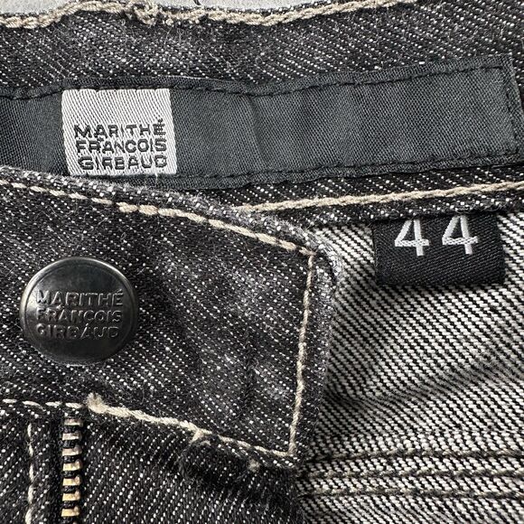 VTG Marithe Francois Girbaud Utility Shorts Mens 44 Black Denim Jorts Y2K - Picture 2 of 8